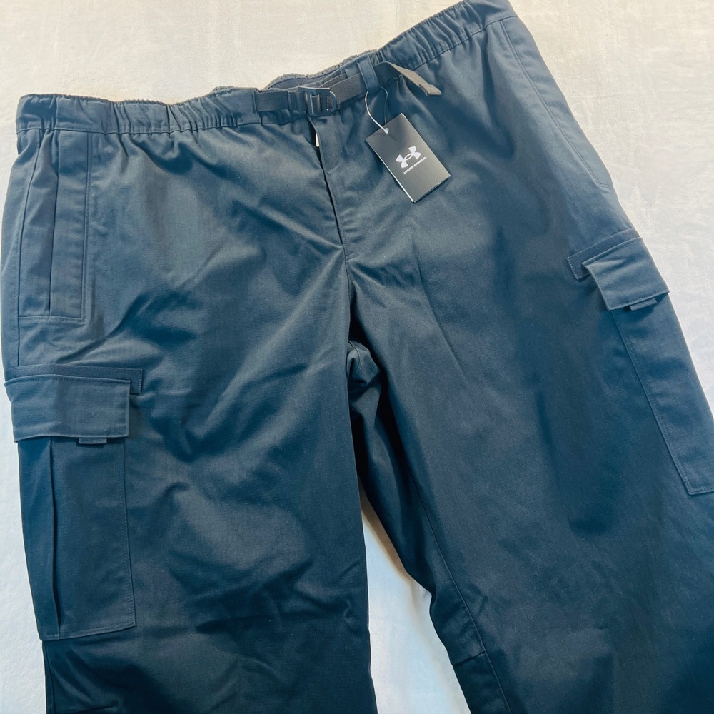Under Armour Mens Expanse Utility Cargo Pants Black Loose Fit 3XL 1373030 NWT